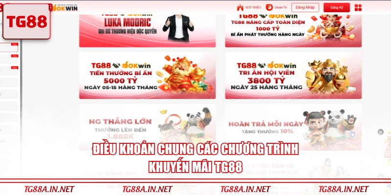 Điều khoản chung các chương trình khuyến mãi TG88