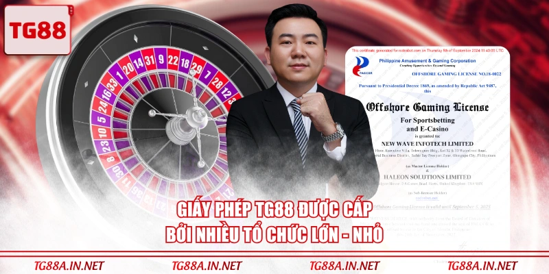 Giấy phép TG88 được cấp bởi nhiều tổ chức lớn - nhỏ
