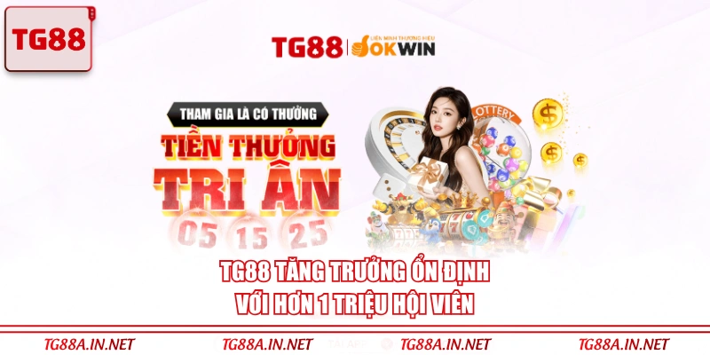 TG88 tăng trưởng ổn định với hơn 1 triệu hội viên